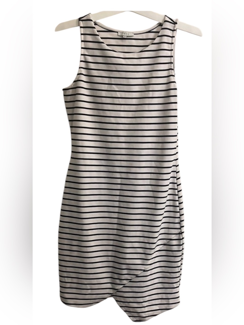 Iris Black and White Asymmetrical Sheath Dress